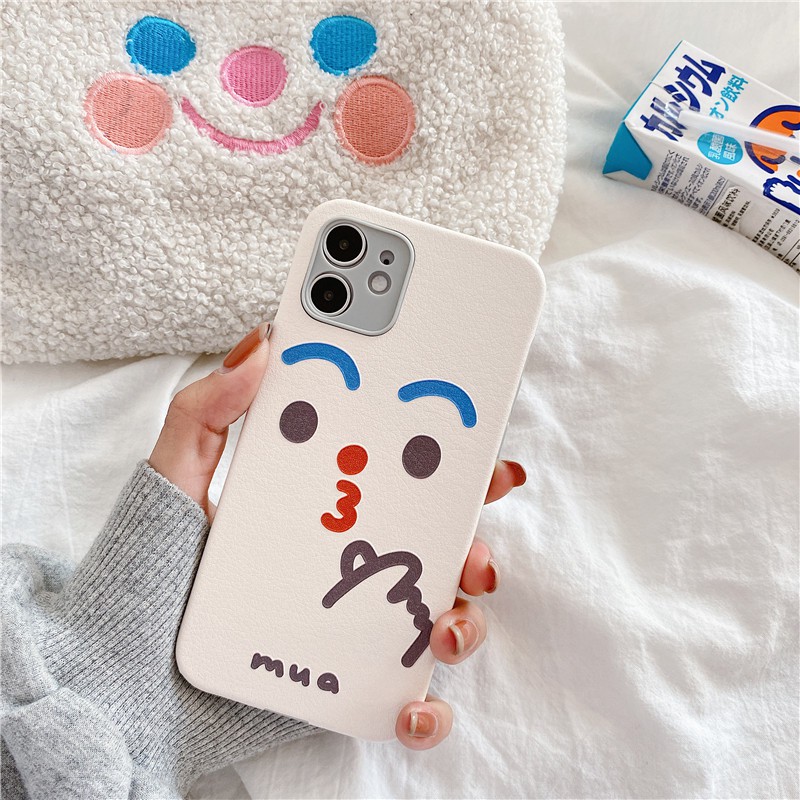 IPhone 11 Pro Max / iPhone12 / iPhone X / iPhone 7 Plus / iPhone 8 / iPhone 6 Lambskin Emoji Cases