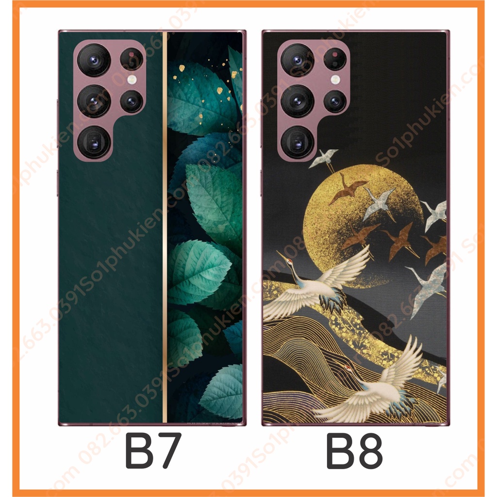 Ốp lưng Samsung S22 / S22+ (s22 plus) / S22 ultra 5G (s22ultra) S23 Ultra mặt lưng ép kính chống bể hình đẹp sắc nét