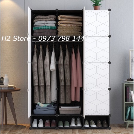 [RẺ NHẤT SHOPEE] TỦ NHỰA LẮP GHÉP 12 Ô + 3 GIÀY VÁCH ĐEN ĐỂ ĐỒ ĐA NĂNG THÔNG MINH sâu 47cm ( tùy chọn mẫu )