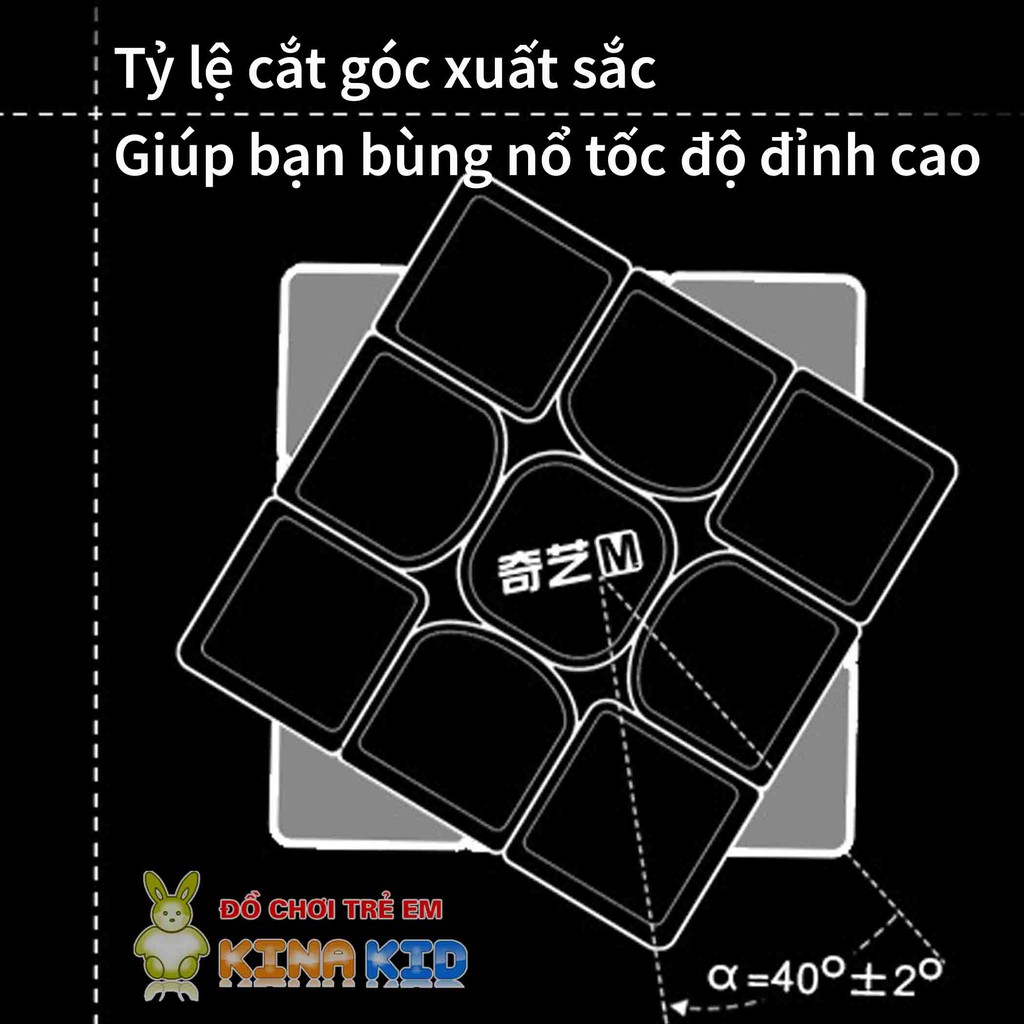 Rubik 3x3 nam châm QiYi MS Magnetic, Rubic 3 tầng Stickerless, chính hãng Mod, xoay trơn, tốc độ, chuyên nghiệp