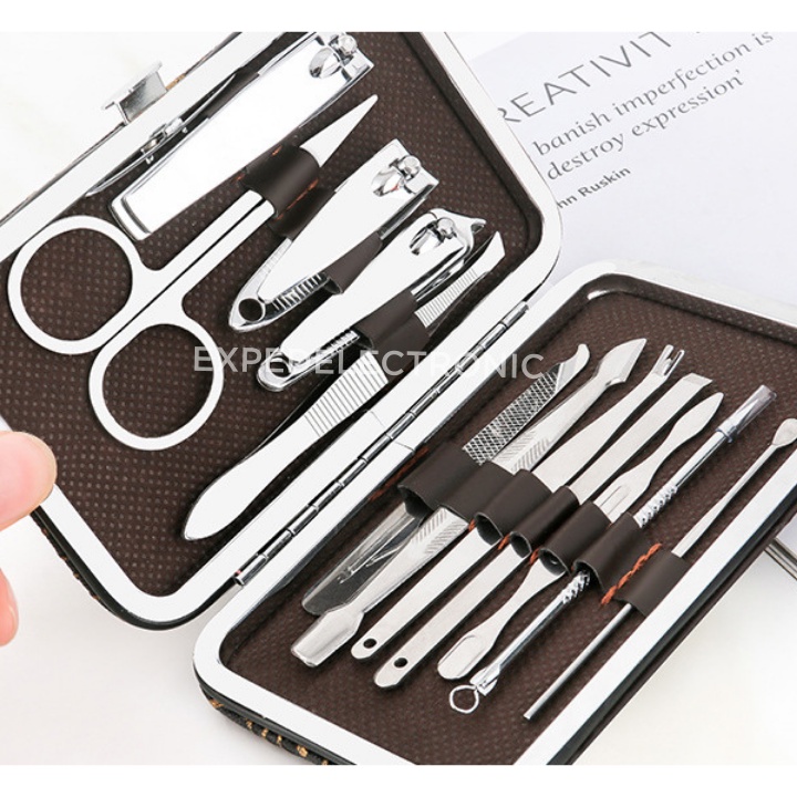 Bộ bấm, cắt móng tay 12 chi tiết cho gia đình bằng thép không gỉ size nhỏ