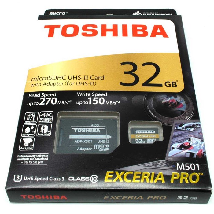 Thẻ nhớ MicroSDHC Toshiba Exceria Pro M501 32GB UHS-II U3 4K R270MB/s W150MB/s (Đen)