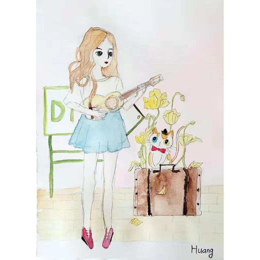 BỘ MÀU NƯỚC 16 Ô MÀU TẶNG KÈM 2 BÚT VẼ CHO BÉ