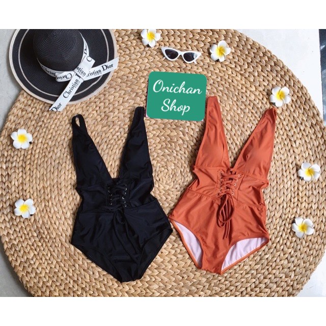 ✳ﺴBikini 1 Mảnh Xẻ Ngực Đan Dây Eo Hai Màu, Bodysuit Đi Biển Liền Thân Thắt Sang Trọng [Ảnh Chụp Thật] - OS083 | BigBuy360 - bigbuy360.vn