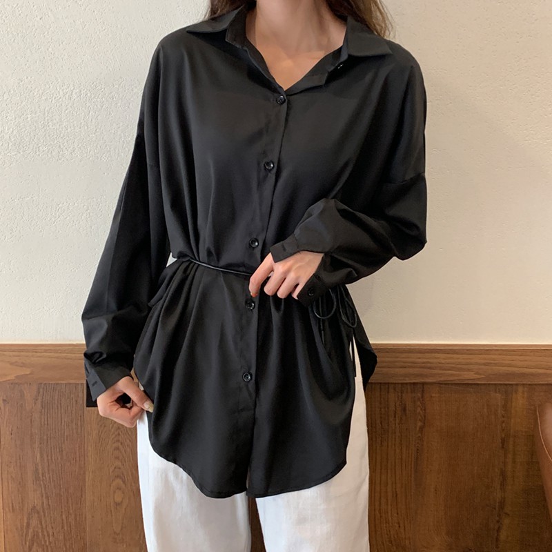 Áo sơ mi form nữ rộng tay dài Emilyshop ulzzang