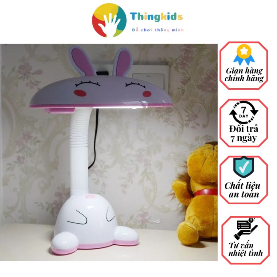 Đèn học để bàn cho bé hình thỏ có hộp đựng bút tiện lợi - Thingkids