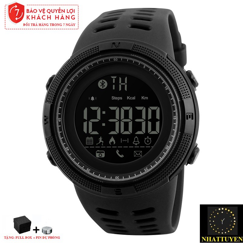 Đồng Hồ Điện Tử Nam SKMEI 1250 Dây Cao Su, Mặt Tròn Kết Nối Bluetooth - HÀNG CHÍNH HÃNG[FULLBOX]