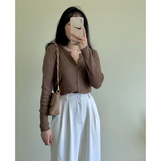 Cadigan len cổ tròn