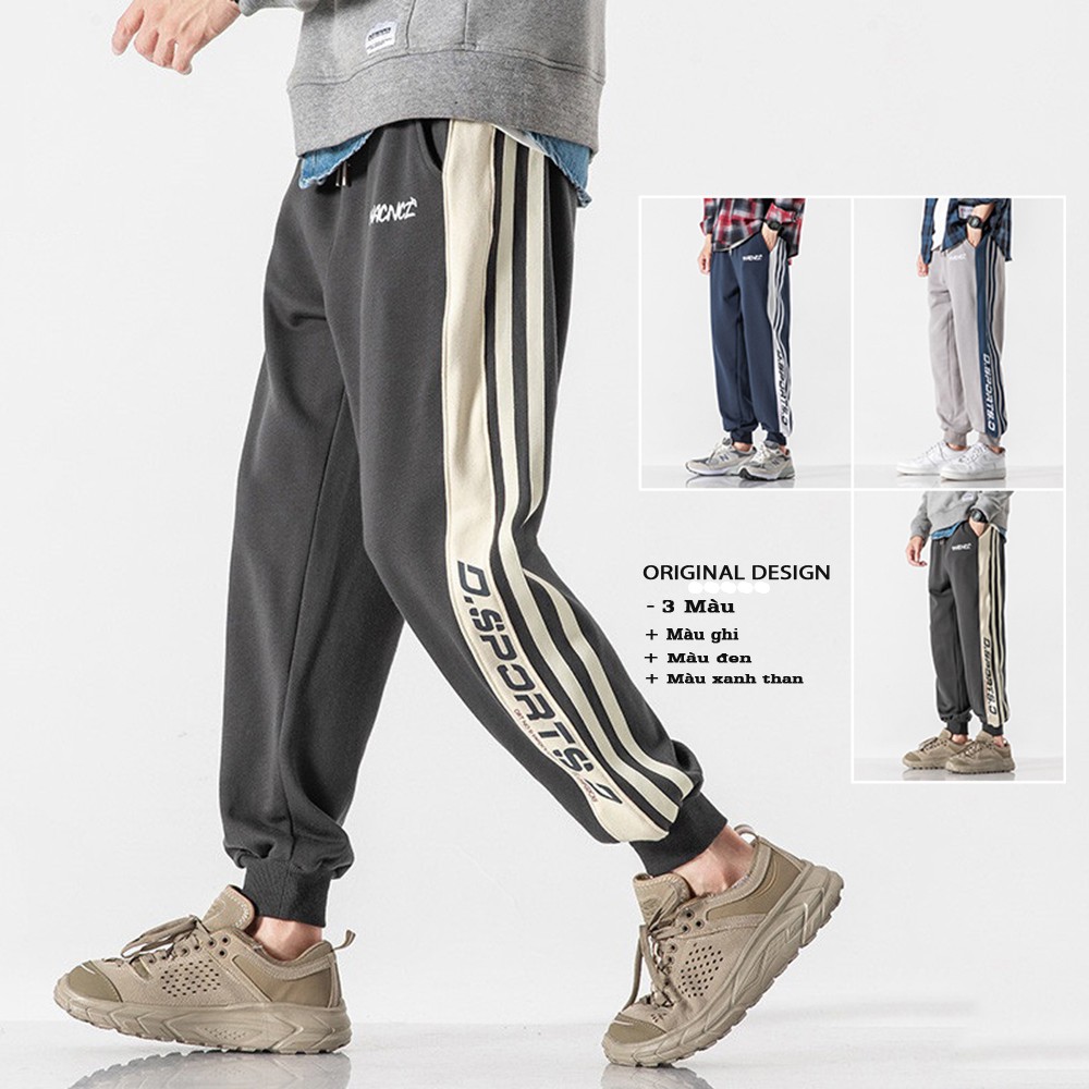 Quần Jogger Thể Thao Nam Bo Gấu Phối Sọc Đơn Giản Ba Màu Thời Trang MENFASHION1989 JOGGER NAM 9000080
