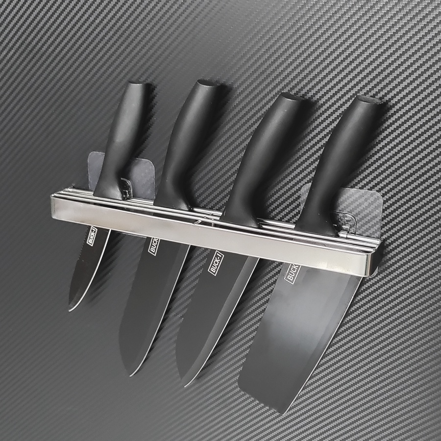 Giá cắm dao INOX dán tường Living C, giá kệ hộp đựng dao gắn tường nhà bếp phòng bếp không cần khoan đục _GDI