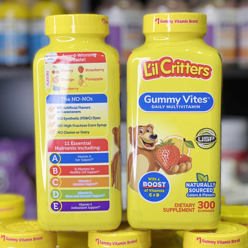 Kẹo Dẻo Bổ Sung Vitamin Gấu Lil'Critter Gummy Vites Multivitamin Complete Cho Trẻ Từ 2 Tuổi 300 Viên