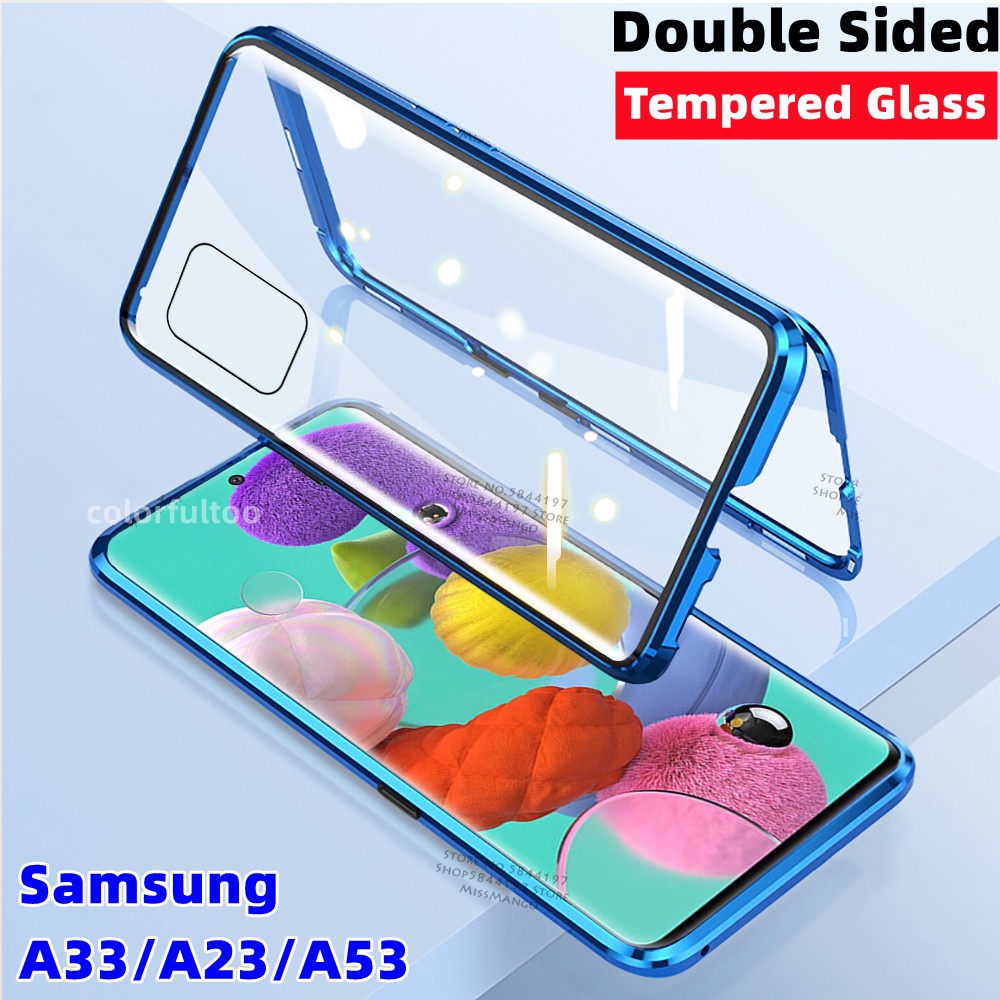 Ốp Điện Thoại Kính Cường Lực Cứng Hai Mặt Chống Sốc Cho Samsung Galaxy A23 A33 A53 A32 A52S A52 A72 4G 5G