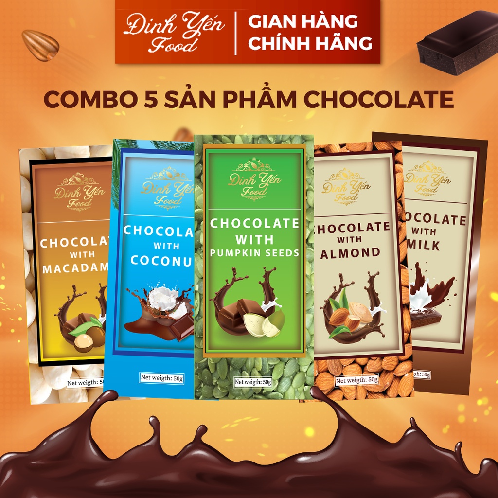 Socola Mix các vị macca,sữa dừa,hạt bí,hạnh nhân,sữa 50g đồ ăn vặt siêu ngon giá rẻ