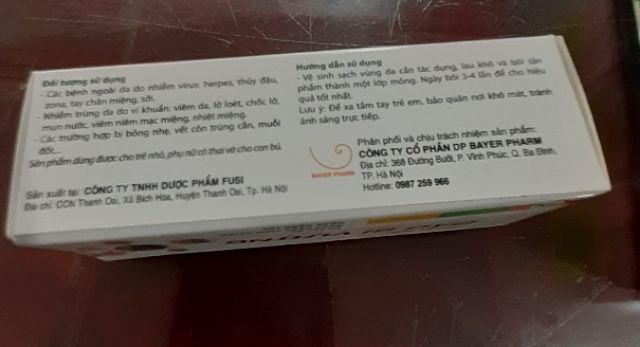 BẢO VÌ VƯƠNG kem bôi zona,thủy đậu,chân tay miệng,sởi tuýp 10g