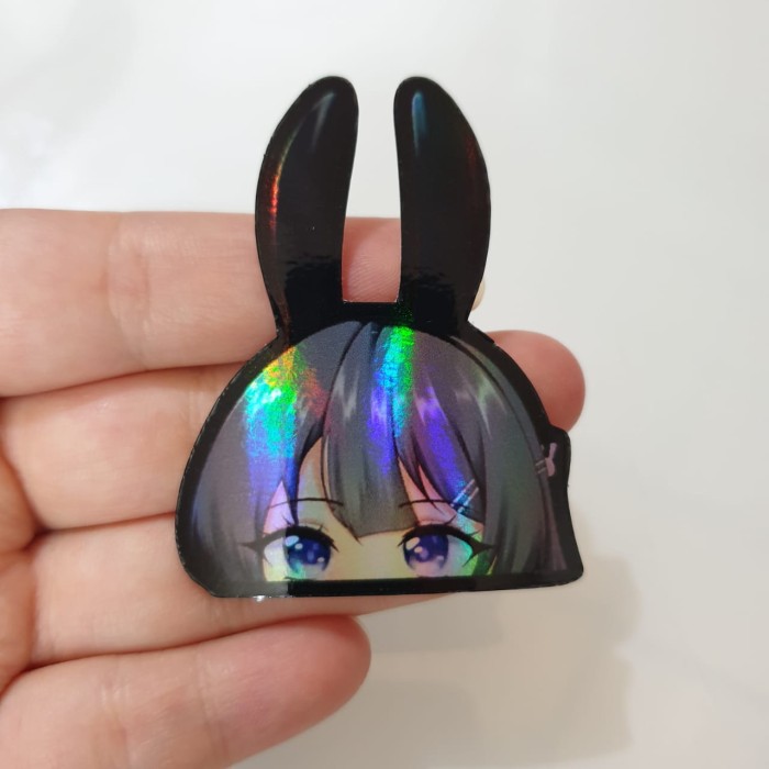 Miếng Dán Trang Trí Hình Anime Hologram Psh94 - Bunny Mai