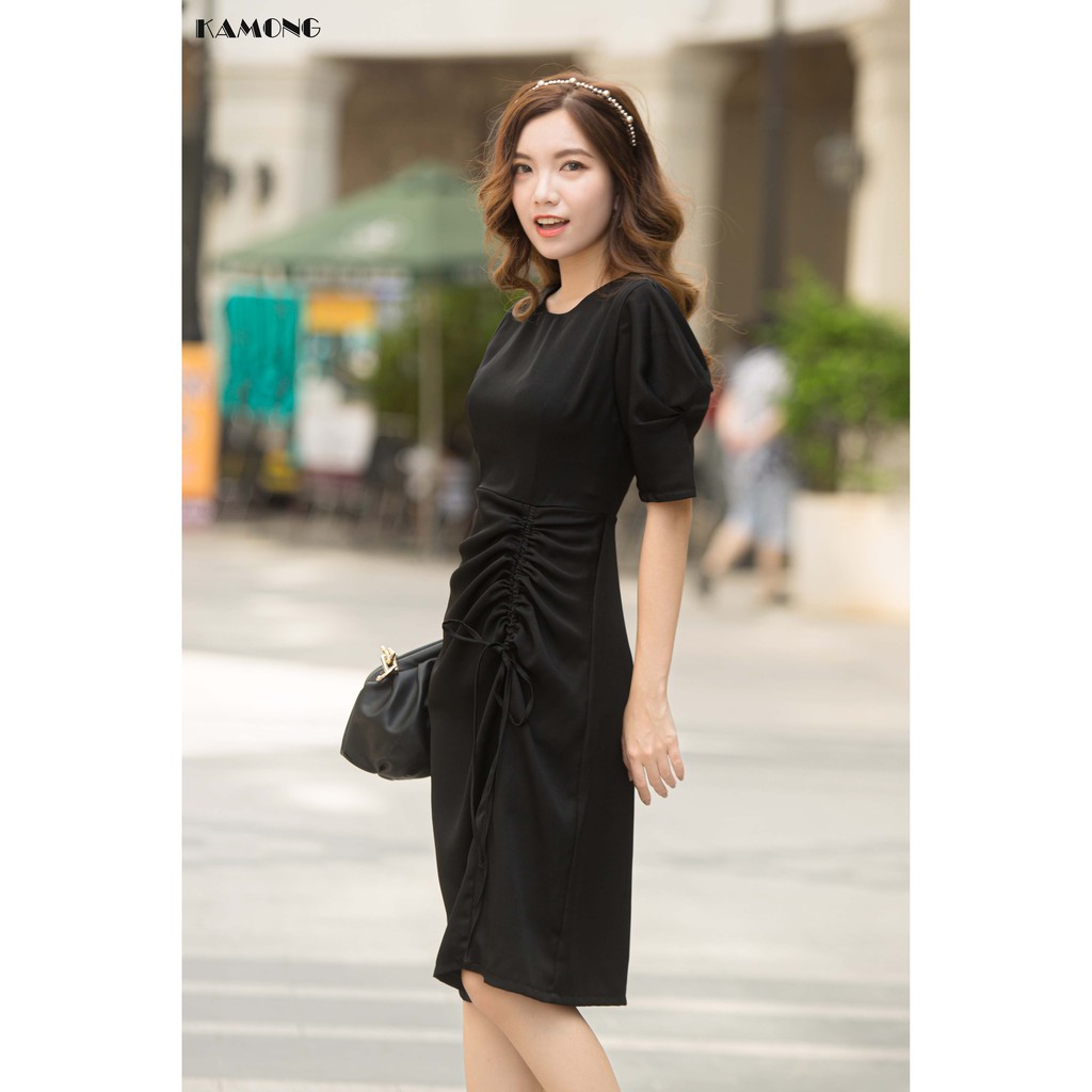 Đầm rút tùng tay đổ KAMONG D129