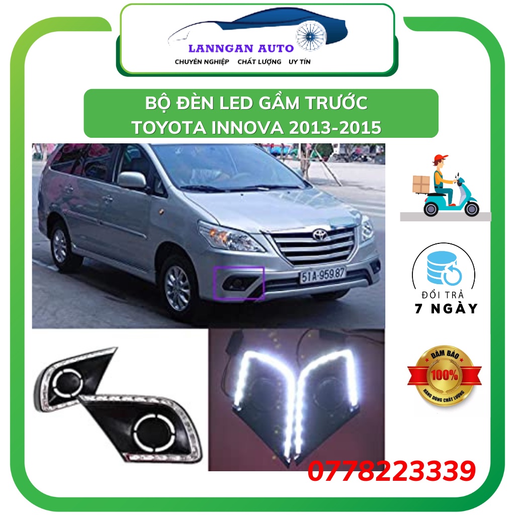 Đèn led gầm trước xe Toyota INNOVA 2013-2015. Bộ đèn led 2 bên gầm lái và phụ daylight. 2 chế độ