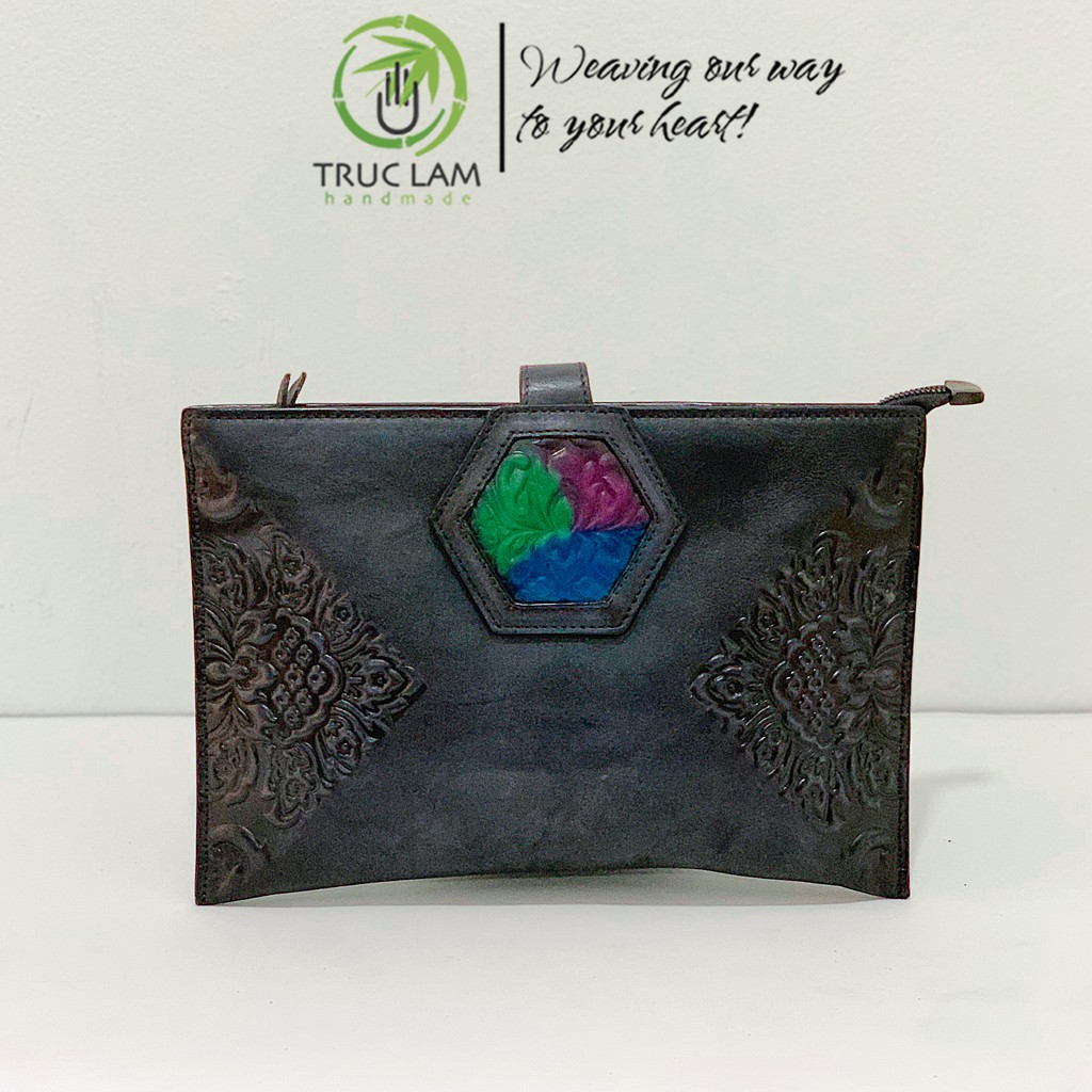 Ví Clutch Dự Tiệc Thời Trang Nữ Cầm Tay Da Thật Cao Cấp Trúc Lâm Handmade.