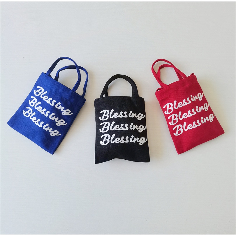 Túi Xách Đeo Vai Vải Bạt In Chữ Thời Trang Hàn Quốc Đáng Yêu Dành Cho Trẻ