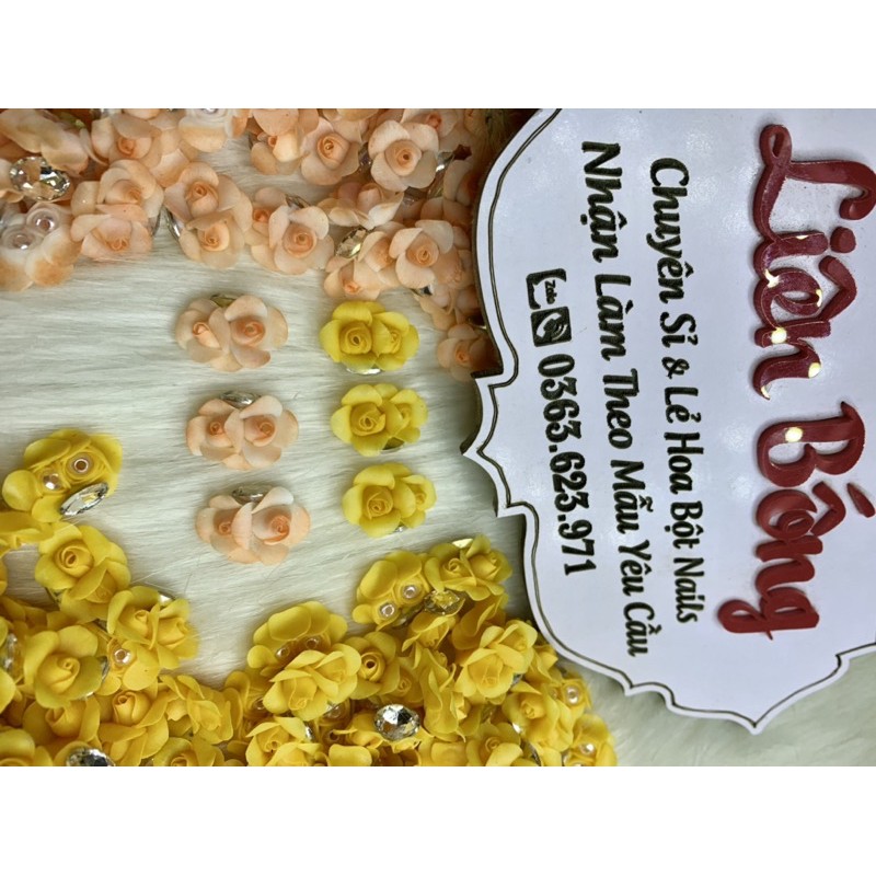 Hoa hồng đôi - Hoa bột nail