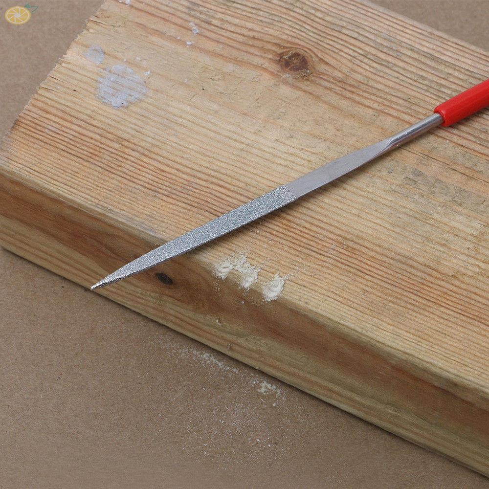 1 sET Alloy 10pcs/Set 140*3mm 120 mesh Mini Electroplated Needle Metal Carving Craft Hand Tool Useful Diamond File Rasp