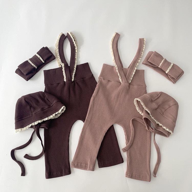 Set Quần Yếm Nơ Ren Cho Bé Gái Phong Cách Hàn Quốc - MICHI BABY CLOSET