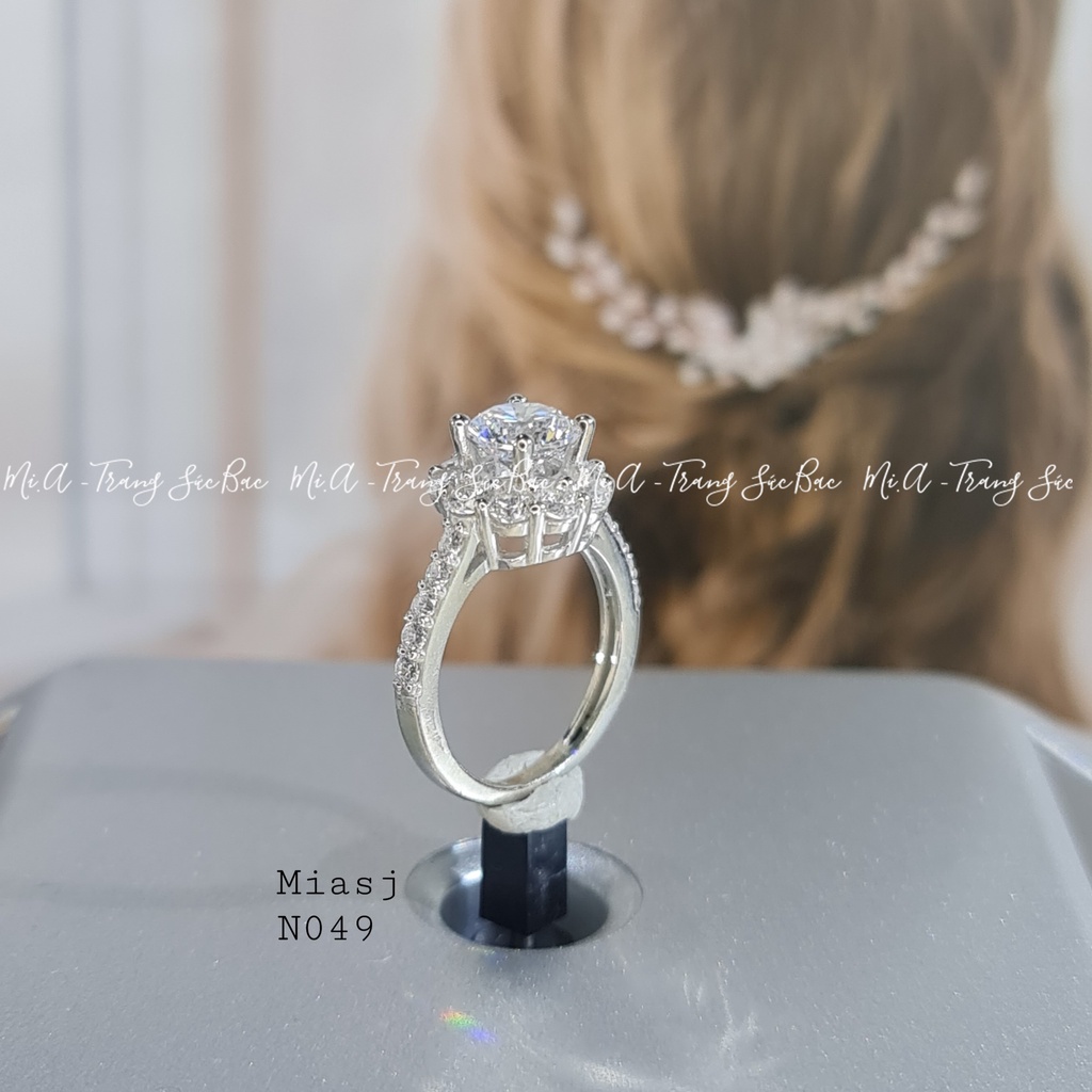 Nhẫn nữ xoàng đẹp Bạc Ý S925 cao cấp miễn phí xi kim N049 | Mi.A Trang sức bạc
