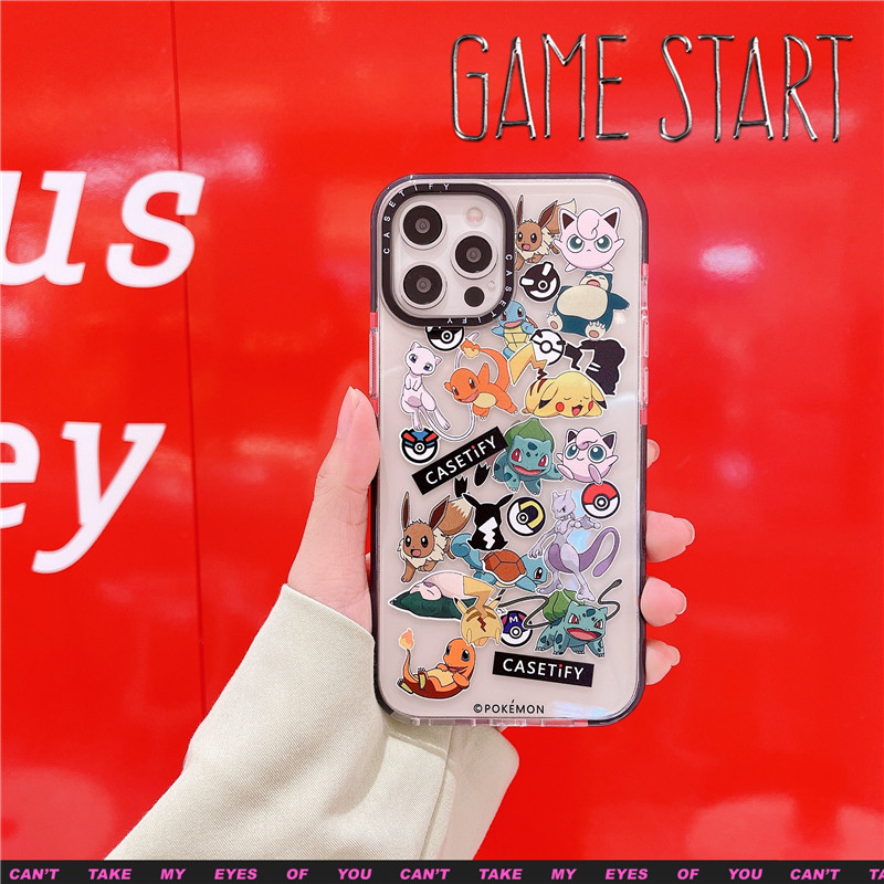Ốp điện thoại CASETIFY chống rơi in Anime Pokémon Pikachu cho iPhone SE 2020 11 Pro Max X XS Max XR 12 Pro Max 12 Mini