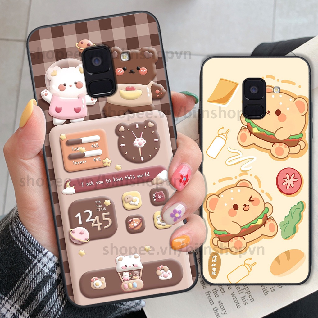 Ốp Samsung A8 2018 / A8 Plus / A8+ in hình gấu chocolate kẹo ngọt siêu đẹp siêu xinh