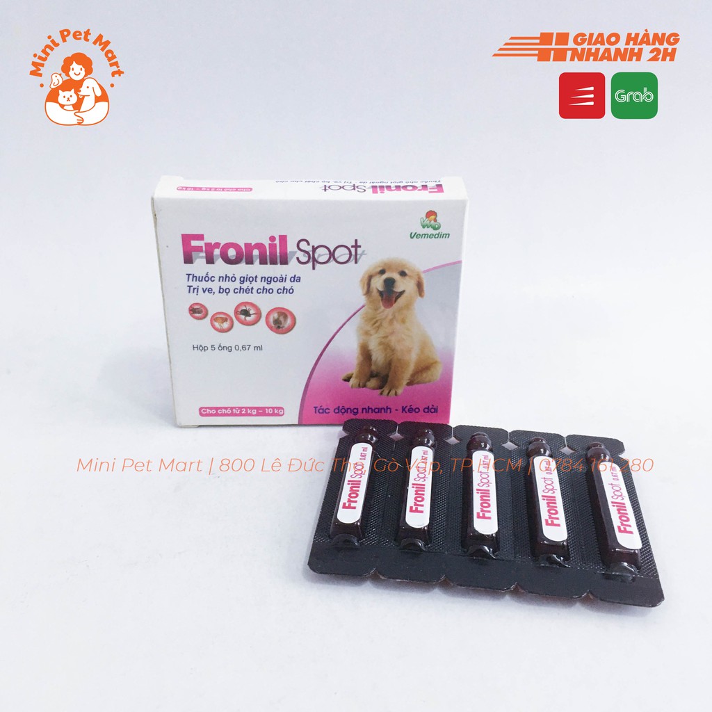 FRONIL SPOT 2-10kg - Thuốc nhỏ trị ve, bọ chét cho chó (0,67ml)