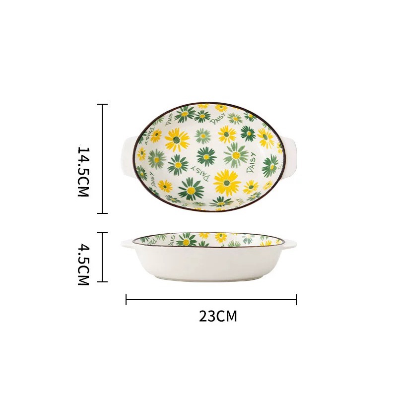 [Lẻ] Set Bát Đĩa Chén Dĩa Sứ Cúc Daisy Bát Ăn Cơm, Tô Sứ Decor Dễ Thương