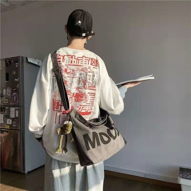 Túi Xách canvas Cỡ Lớn In Chữ Đơn Giản Phong Cách Hàn Quốc