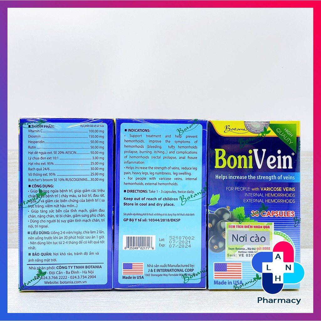 BoniVein - Suy giãn tĩnh mạch, trĩ không còn là nỗi lo.