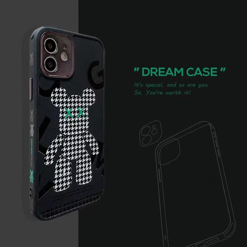 Ốp Điện Thoại In Hình Gấu Và Gạch Cho iphone 13 12 11 Pro MAX i13 13pro i11 iX X 7plus 8plus XR Xs MAX 12Pro