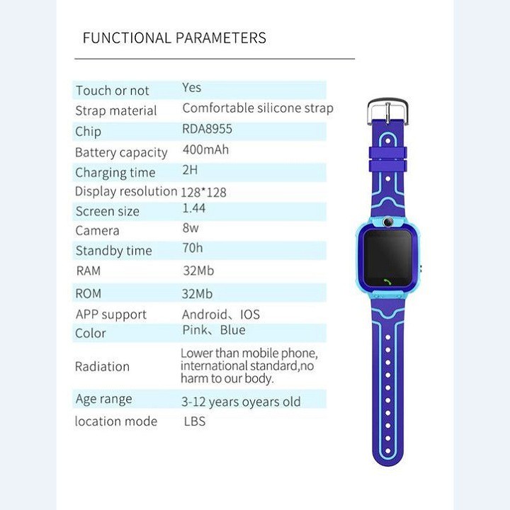 [Sỉ lẻ một giá] Đồng hồ định vị trẻ em KW28 nghe gọi định vị chống nước IP67 có Tiếng Việt