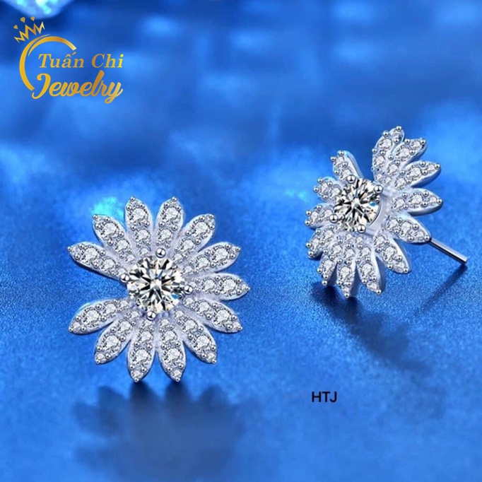⚡MẪU MỚI⚡ Khuyên Tai Bạc, Bông Tai Nữ Gắn Đá Sang Trọng, Quý Phái