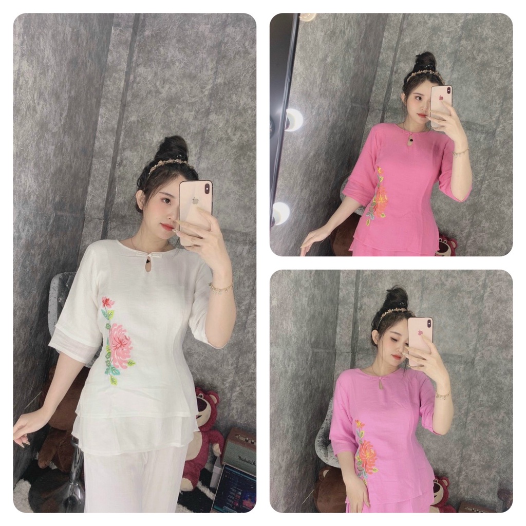 Đồ Lam Đi Chùa Bộ Lụa 2 lớp Nữ Cao Cấp