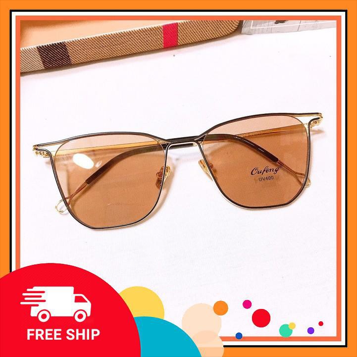 [Gía siêu rẻ] Gọng kính mát mắt mèo 7072 đã đeo là XINH -Nhận Cắt Mắt-Tặng kèm hộp+khăn+Chai nước lau kính