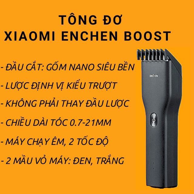 [XẢ KHO] Tông Đơ Cắt Tóc Xiaomi Enchen Boots - Lưỡi Dao Bằng Gốm Nano siêu bền - Không phải thay đầu lược - Sạc USB