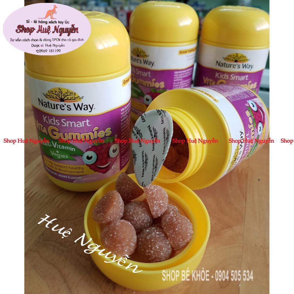 Vitamin Nature's Way Kids Smart Vita Gummies Multi-Vitamin +Vegies - Kẹo dẻo vitamin Rau Củ