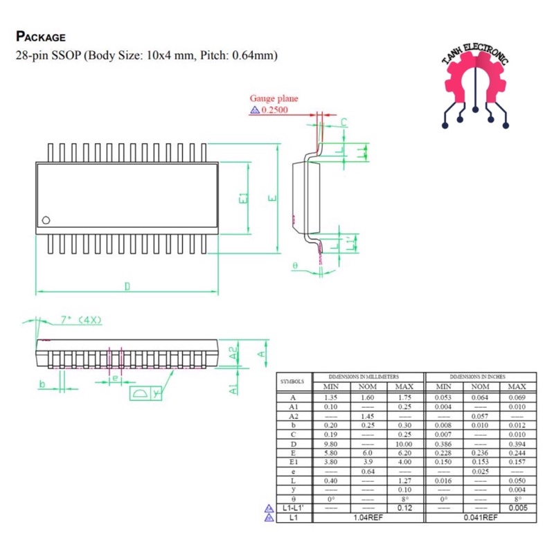 FE1.1S SSOP28 USB HUB CHÍNH HÃNG