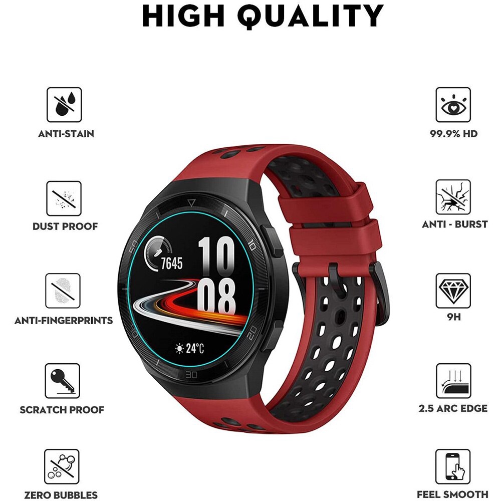 Set 2 kính cường lực siêu mỏng 9H 2.5D cho đồng hồ Huawei GT2e 46mm HD GT 2e