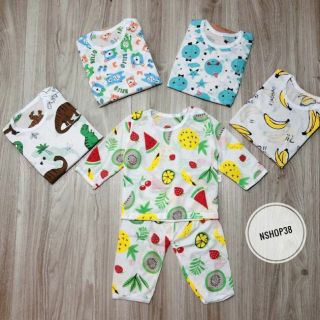 Bộ cotton dài tay cho bé-Quần áo trẻ em 5-15kg