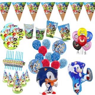Bộ Cốc Đĩa Giấy Dùng Một Lần In Hình Sonic The Hedgehog Cho Bữa Tiệc Sinh Nhật