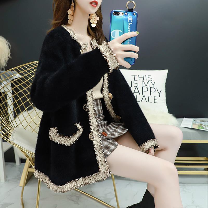 (D439) Áo khoác lông style bánh bèo phối trang trí đá lạ mắt sang chảnh màu sắc trang nhã cho cô nàng thêm xinh xắn