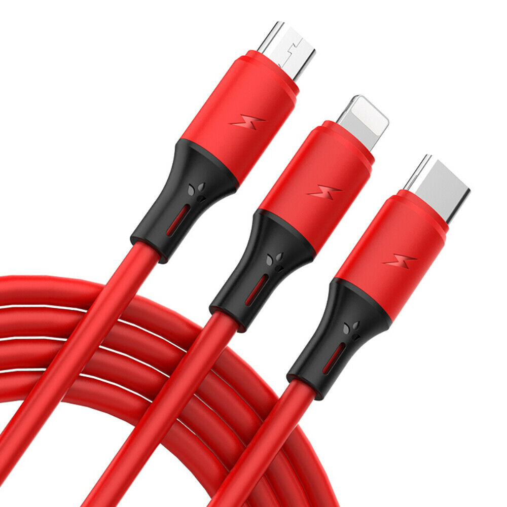 Dây Cáp Sạc 3 Trong 1 Tiện Lợi Dành Cho for  Iphone Samsung Xiaomi