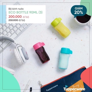 Tupperware - Bộ 3 bình eco bottle 90ml kèm túi vải