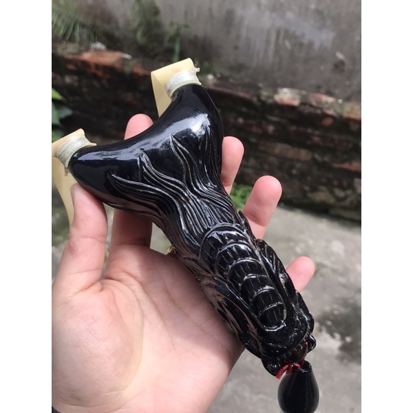 Ná gỗ mun đầu rồng đục tay