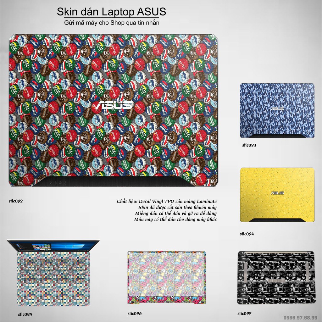 Skin dán Laptop Asus in hình Hoa văn sticker nhiều mẫu 16 (inbox mã máy cho Shop)