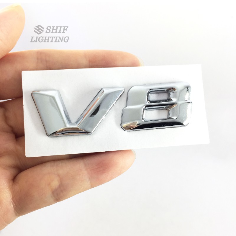 Logo V8/V12 bằng kim loại dán xe hơi Mercedes Benz Turbo